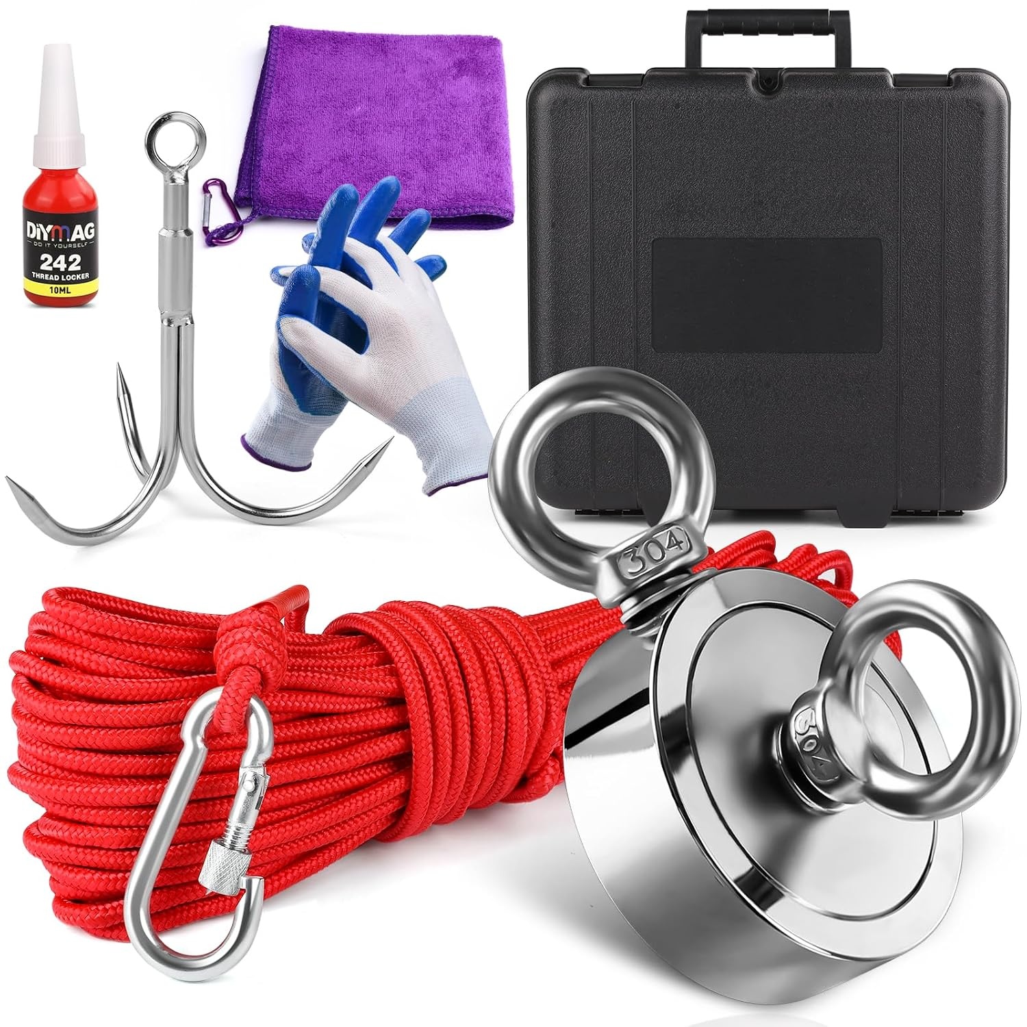 image:imageDIYMAG Fishing Magnet 142 Inch 150Lbs Large Strong Magnets for Lifting  Powerful Magnetic Tags Removal Tool High Power Heavy Duty Pickup for Treasure Hunting Retrieving Items in Lake and Beach75mm295 inches