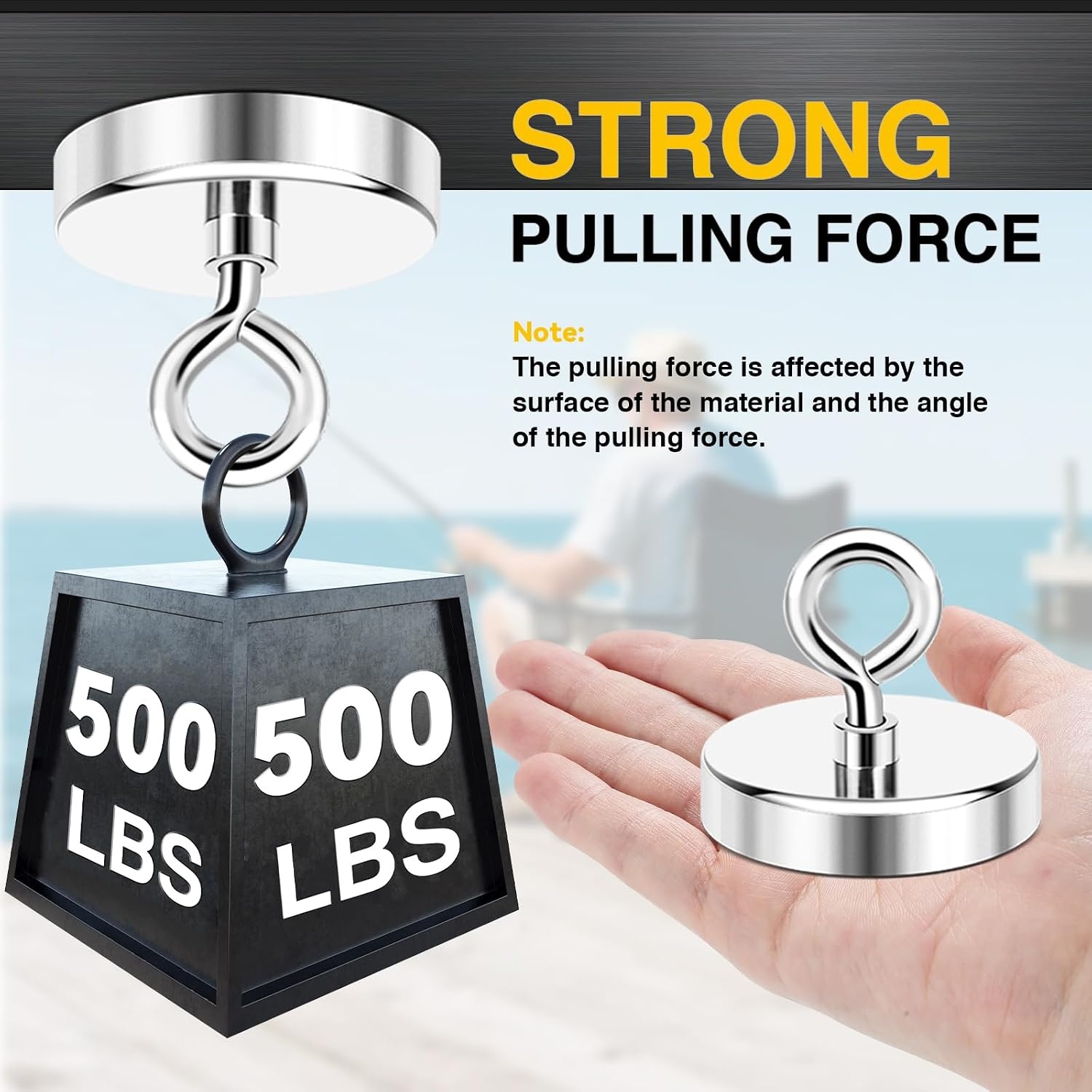 image:imageDIYMAG Fishing Magnet 142 Inch 150Lbs Large Strong Magnets for Lifting  Powerful Magnetic Tags Removal Tool High Power Heavy Duty Pickup for Treasure Hunting Retrieving Items in Lake and Beach60mm236 inches