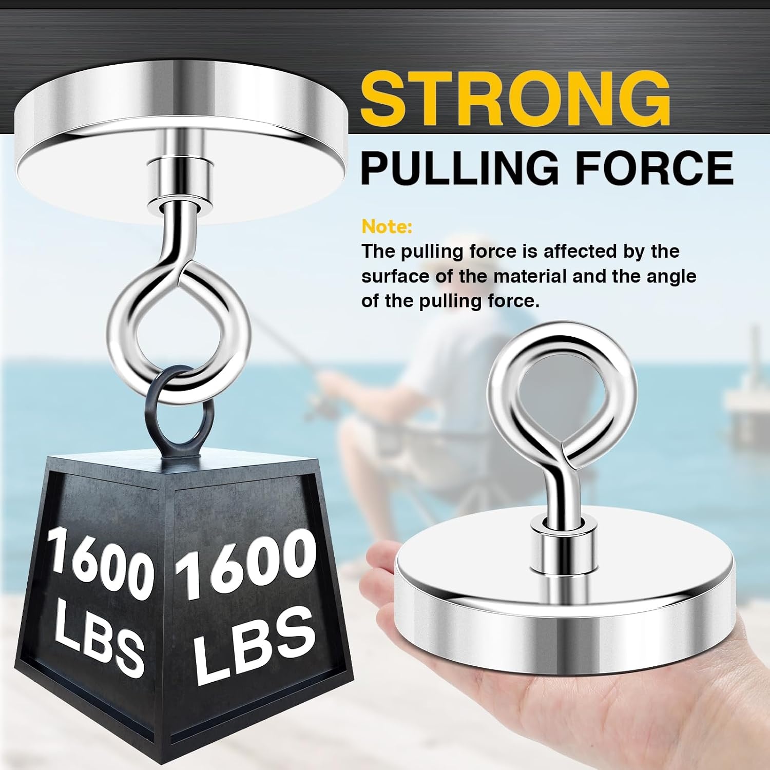 image:imageDIYMAG Fishing Magnet 142 Inch 150Lbs Large Strong Magnets for Lifting  Powerful Magnetic Tags Removal Tool High Power Heavy Duty Pickup for Treasure Hunting Retrieving Items in Lake and Beach120mm472 inches