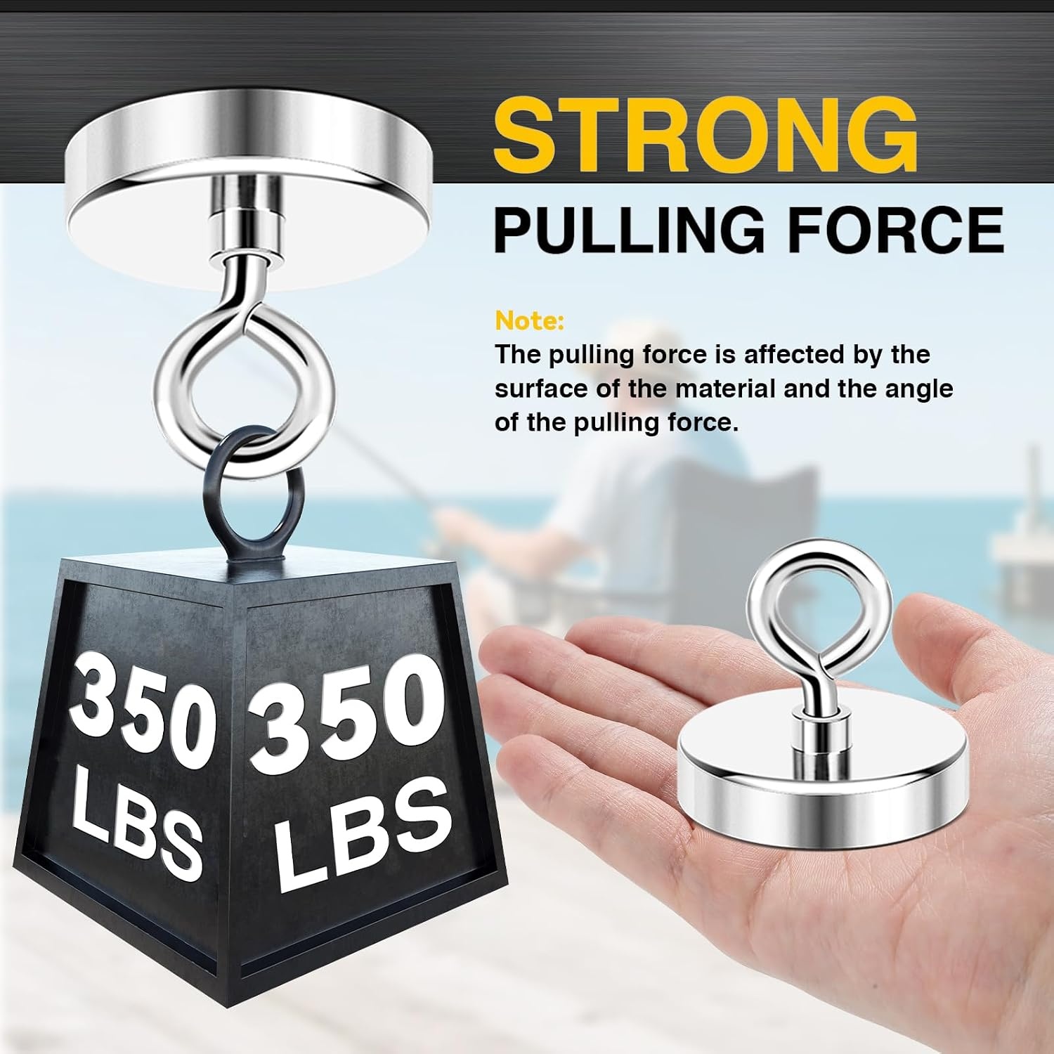 image:imageDIYMAG Fishing Magnet 142 Inch 150Lbs Large Strong Magnets for Lifting  Powerful Magnetic Tags Removal Tool High Power Heavy Duty Pickup for Treasure Hunting Retrieving Items in Lake and Beach50mm2 inches