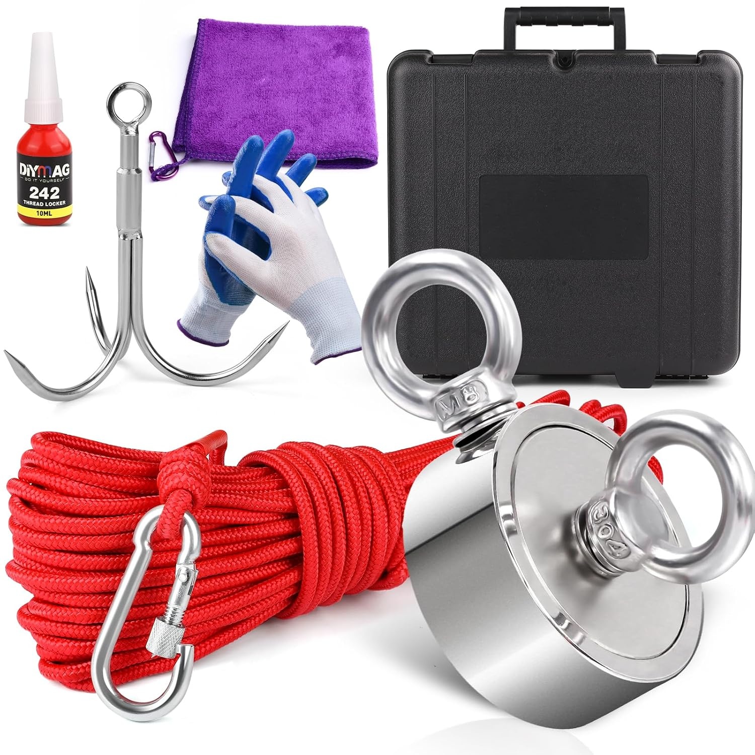 image:imageDIYMAG Fishing Magnet 142 Inch 150Lbs Large Strong Magnets for Lifting  Powerful Magnetic Tags Removal Tool High Power Heavy Duty Pickup for Treasure Hunting Retrieving Items in Lake and Beach60mm236 inches