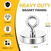 image:imageDIYMAG Fishing Magnet 142 Inch 150Lbs Large Strong Magnets for Lifting  Powerful Magnetic Tags Removal Tool High Power Heavy Duty Pickup for Treasure Hunting Retrieving Items in Lake and Beach50mm2 inches
